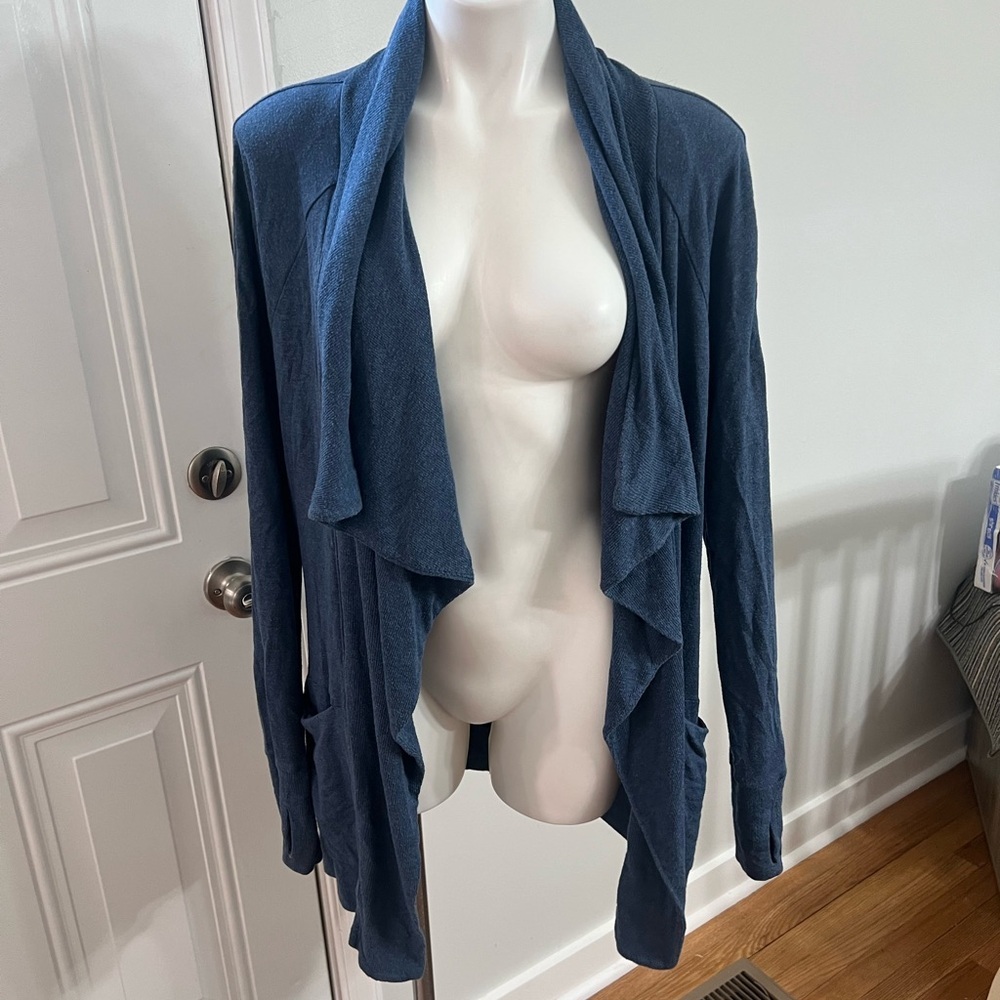 Athleta Blue Draped Cardigan Sweater - Picture 2 of 4